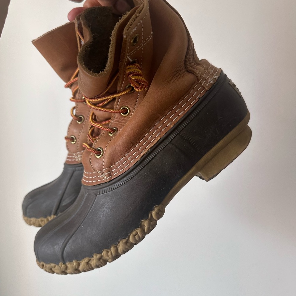 L.L. Bean Brown Winter Rain Boots with Two-Tone Design